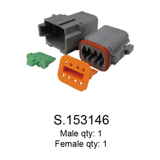 Deutsch DT Connector 8 Pole 2 pcs. (Bag)
 - S.153146 - Farming Parts