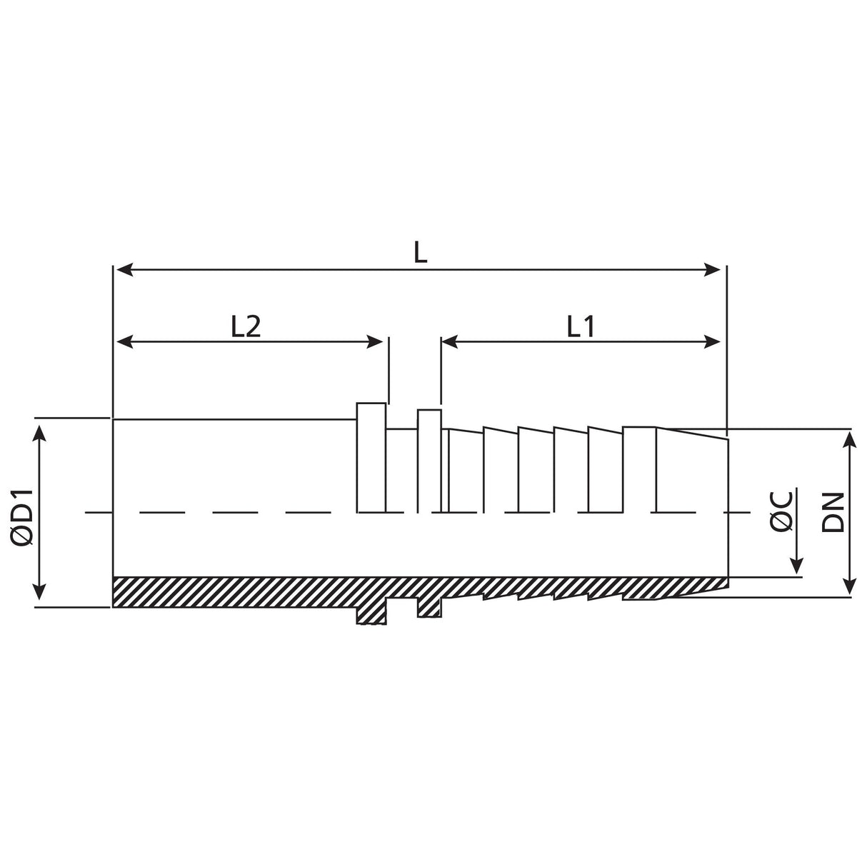 Dicsa Dicsa Hose Insert 3/4" x M22 ⌀ (22L) Straight Standpipe - S.116809 - Farming Parts