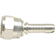 A Dicsa JIC 37° Hose Insert with a hexagonal fitting, a ribbed nozzle end, and a 1/4'' x 9/16'' female thread straight swivel, offered by Sparex under Part No. S.53102.