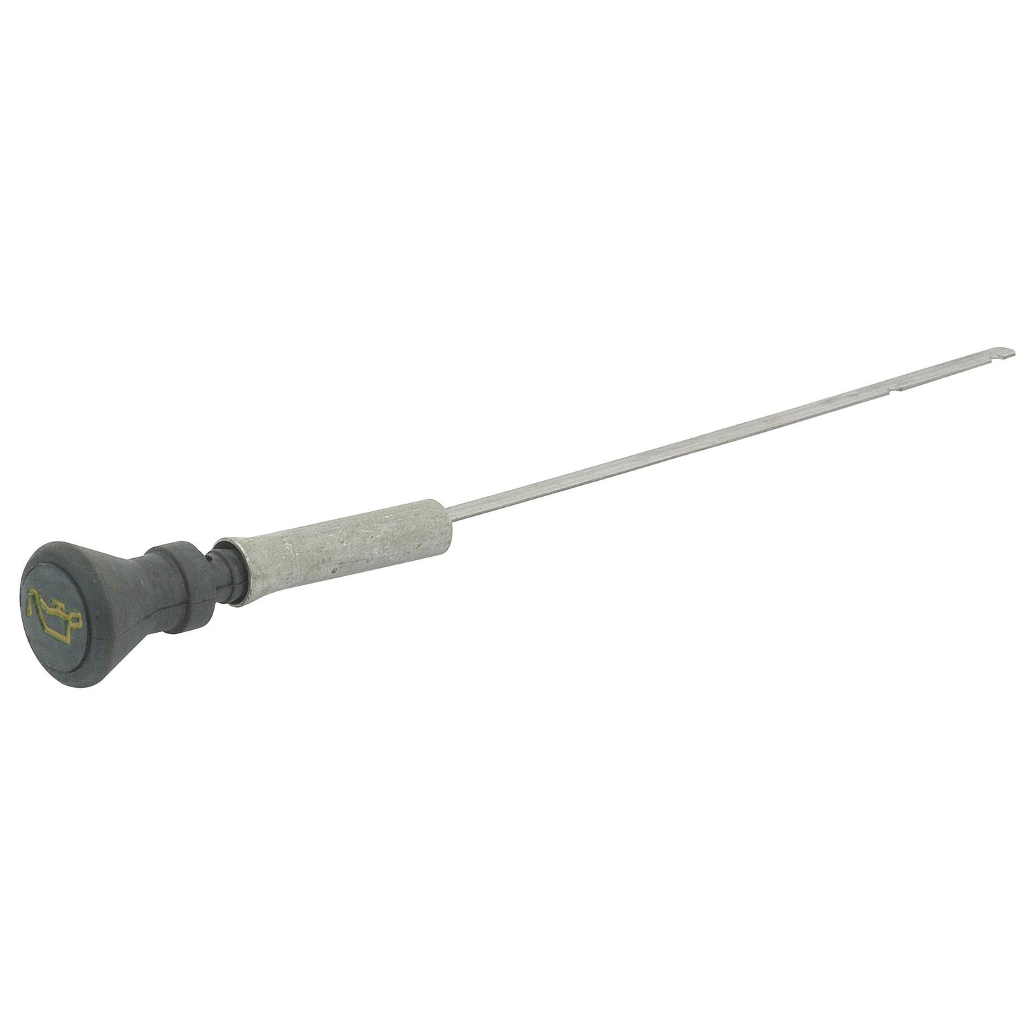 The Sparex Dipstick (Part No. S.42619) features a black handle with a yellow oil can symbol and is compatible with Landini and Massey Ferguson tractors.