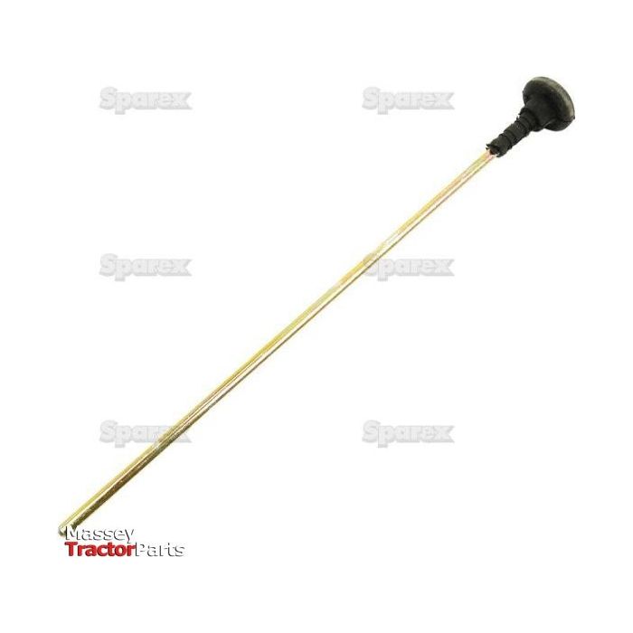 A metal dipstick with a black handle, ideal for measuring transmission fluid levels in machinery, prominently features the "Sparex" branding, ensuring quality and reliability. This item is the Dipstick | Sparex Part No.S.66812 and is suitable for Ford New Holland equipment.