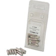 A package of ten 3.0-amp domestic fuses is displayed with some fuses scattered in front. The label reads "S.10266 Domestic Fuse, 3.0 Amps, 240V, 10 pcs. Agripak" by Sparex.