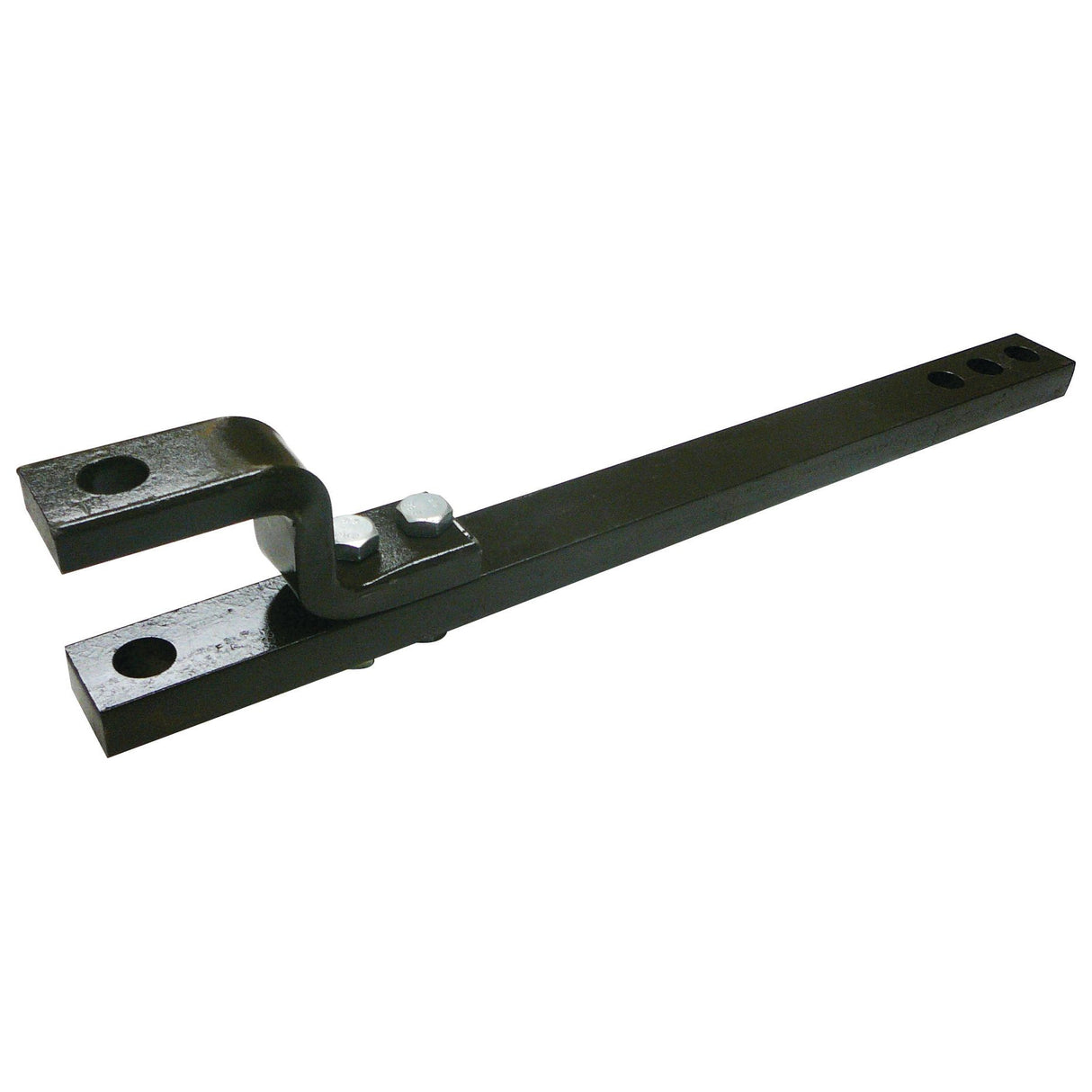A black swinging drawbar with a clevis, ideal for mounting on a Case IH vehicle. This Sparex part (No.S.67209) has an overall length of 750mm and a section of 30x60mm.
