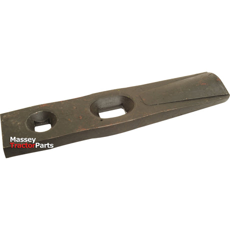 A heavy-duty metal tractor part with two holes and the Sparex logo on it, boasting a robust 12mm thickness. Additionally, this component serves as an alternative to the 78444 model and meets the quality standards of Sparex replacements. This part is known as Drill Point - Replacement for Simba - S.72351.
