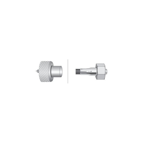 Two views of the Sparex Drive Cable (Part No. S.41095). Left view: front-facing connector with a textured grip, ideal for Landini and Massey Ferguson equipment. Right view: side profile of the connector with a hexagonal nut, compatible with a drive cable measuring 1350mm in length and 1310mm in outer cable length.