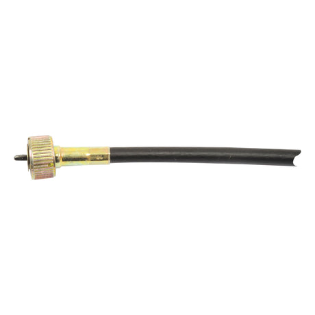 Close-up of a black rubber hose with a metallic fitting on one end, ideal for Drive Cable applications in Fendt FARMER machinery. This is the Sparex Drive Cable (Product No. S.103237) with a length of 2010mm and an outer cable length of 1998mm.