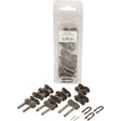 A Drive Chain Repair Kit (50-2) - S.21372 from Sparex, featuring a plastic package containing metal chain links and fasteners, with additional loose duplex links and fasteners displayed in front.