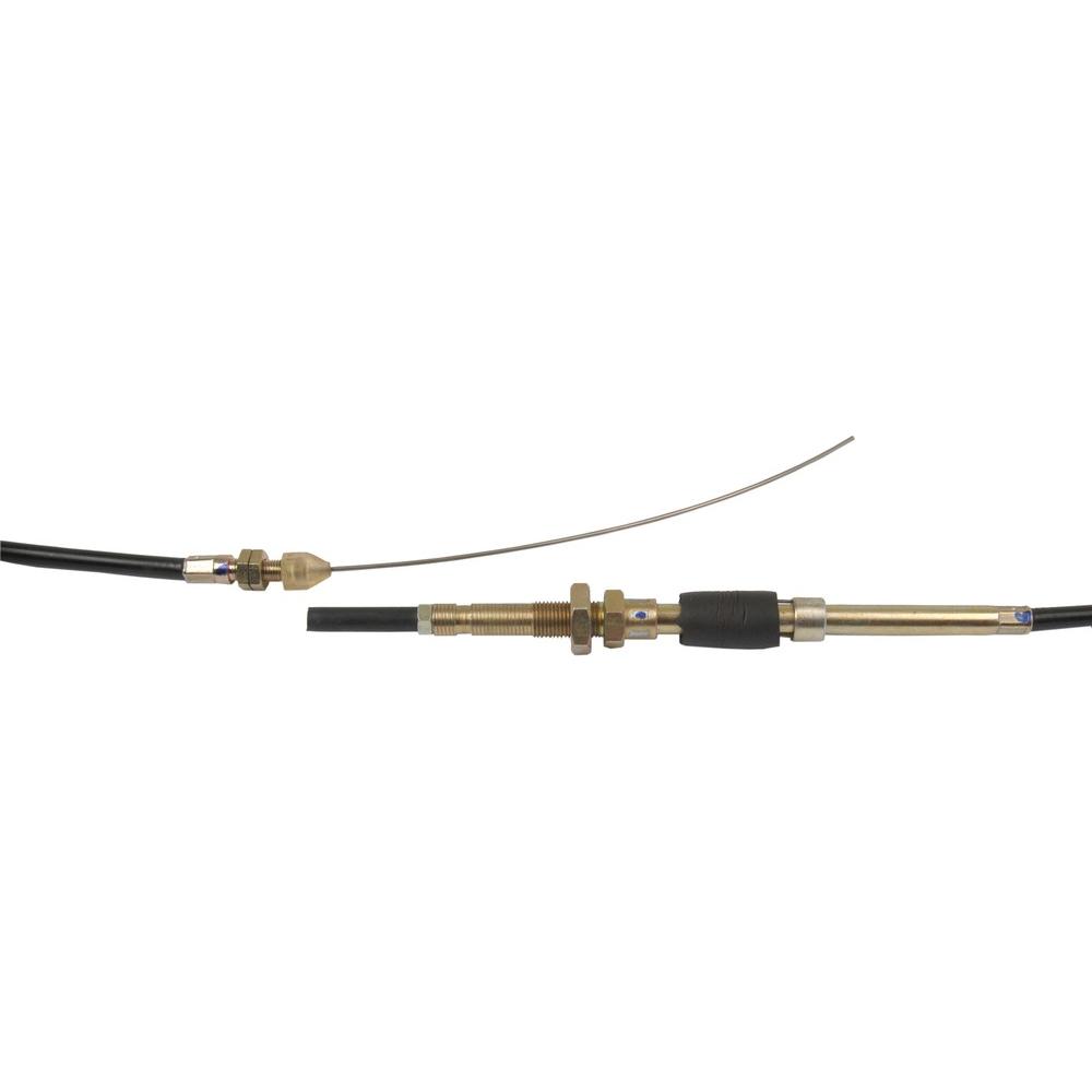 The Sparex Engine Stop Cable (Part No. S.57376) features a black outer casing, metal components, and a threaded adjuster designed for connecting and controlling mechanical parts. This cable, with a length of 1287mm and an outer cable length of 1100mm, is typically used in applications like the engine stop control system for International Harvester and Case IH equipment.