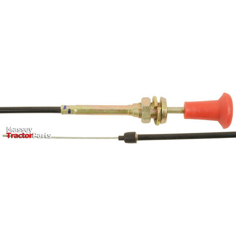 Image of a 5100mm engine stop cable with a red handle and metallic components, designed for tractor machinery. The component is labeled "Sparex Part No.S.68393" and features high-quality Sparex materials.