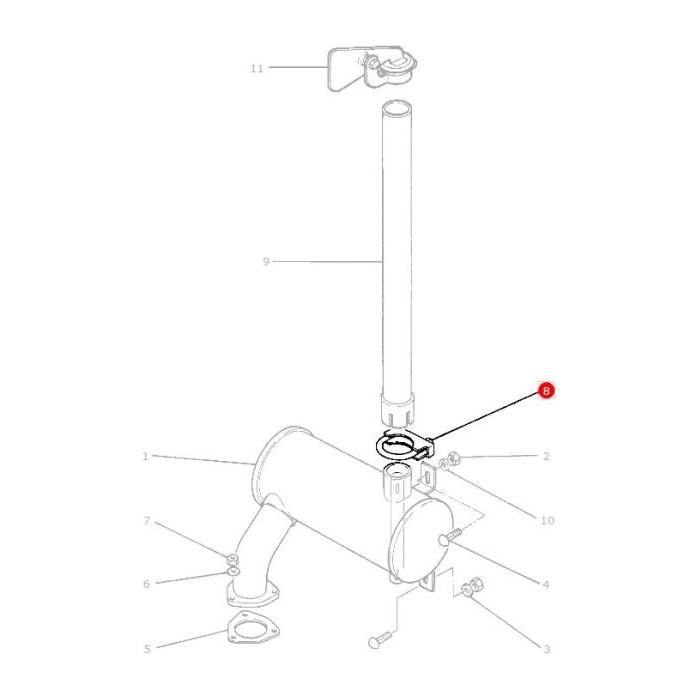 Exhaust Clamp - 2700057M91 - Massey Tractor Parts
