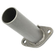 A Sparex Exhaust Elbow (Sparex Part No. S.43140) is a grey metal pipe fitting featuring a flange base with three bolt holes and a welded seam around the base, designed for compatibility with Case IH equipment.