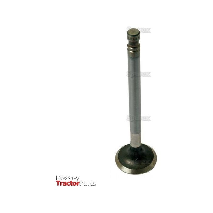A metal valve used in engine components is displayed on a white background, featuring "Sparex" text and logo at the bottom. This Exhaust Valve Standard | Sparex Part No.S.62363 is compatible with Fiat 411R models, ensuring reliable performance and longevity.