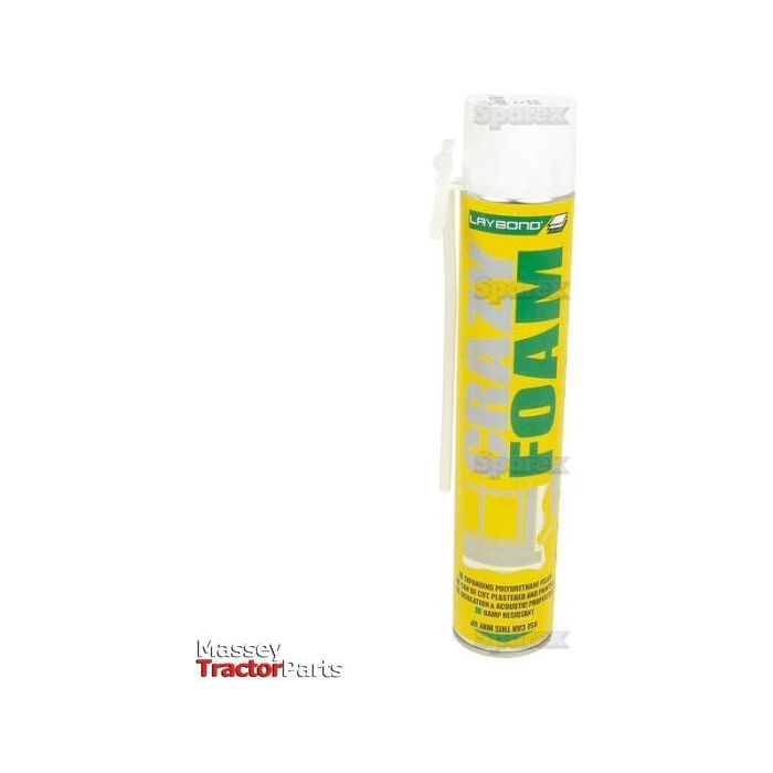 A 750ml can of Sparex Expanding Foam (Sparex Part No. S.21032), an expanding polyurethane foam for sealing and insulating, featuring a white nozzle attached. The can is primarily yellow with green text, set against a white background.