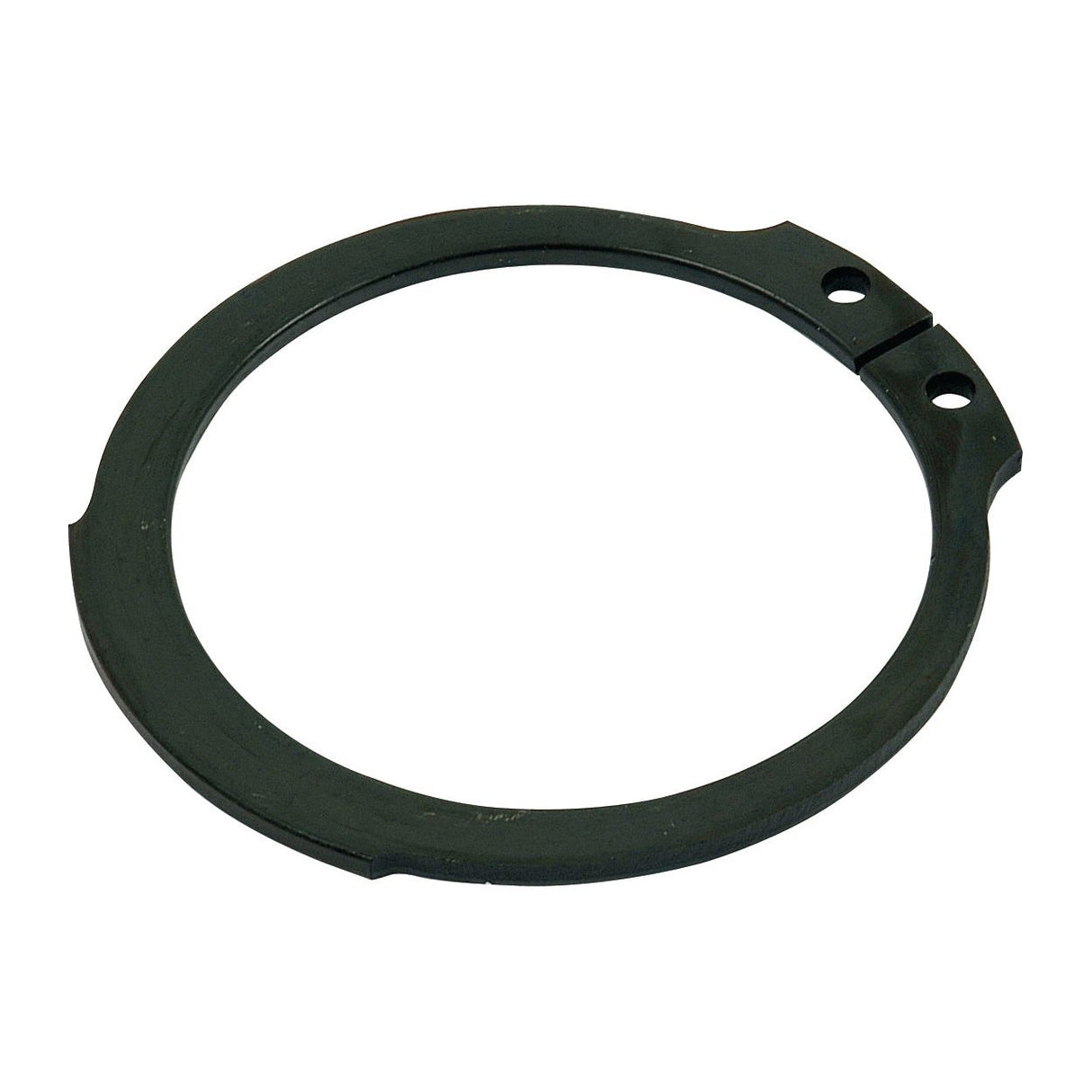 A circular black retaining ring, measuring 51mm, featuring two small holes on one side. This is the External Circlip (Sparex Part No.S.2895) by Sparex and adheres to DIN 471 standards.
