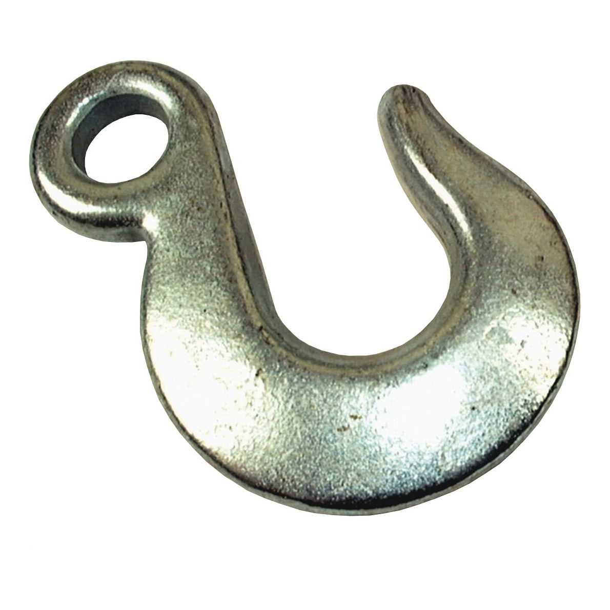 A single Eye Hook 25mm throat by Sparex, featuring a 14mm diameter circular loop at one end and an open hook at the other, commonly used for lifting or securing items. Ensure not to exceed the Safe Working Load of 400kg for optimal safety.