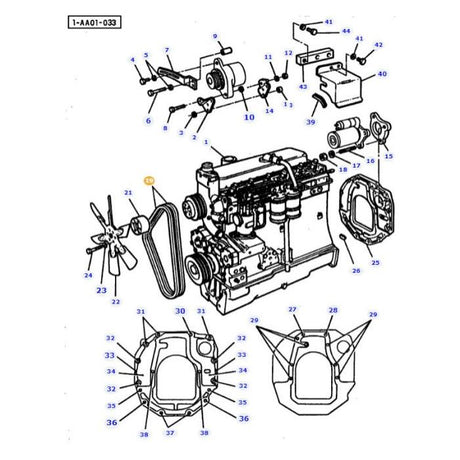 Fan Belt - 3381364M91 - Massey Tractor Parts