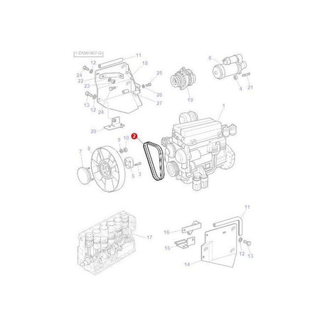 Fan Belt - 3780138M91 - Massey Tractor Parts