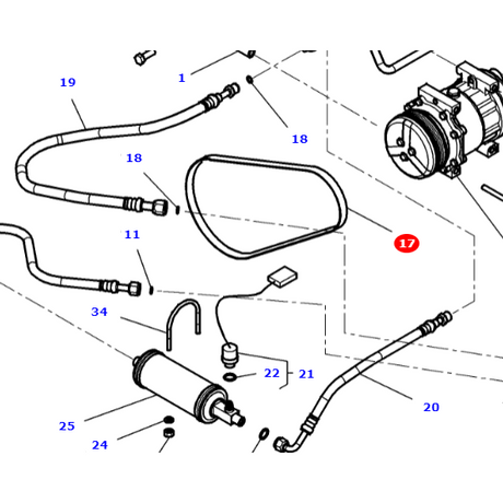 Fan Belt - 4284908M2 - Massey Tractor Parts