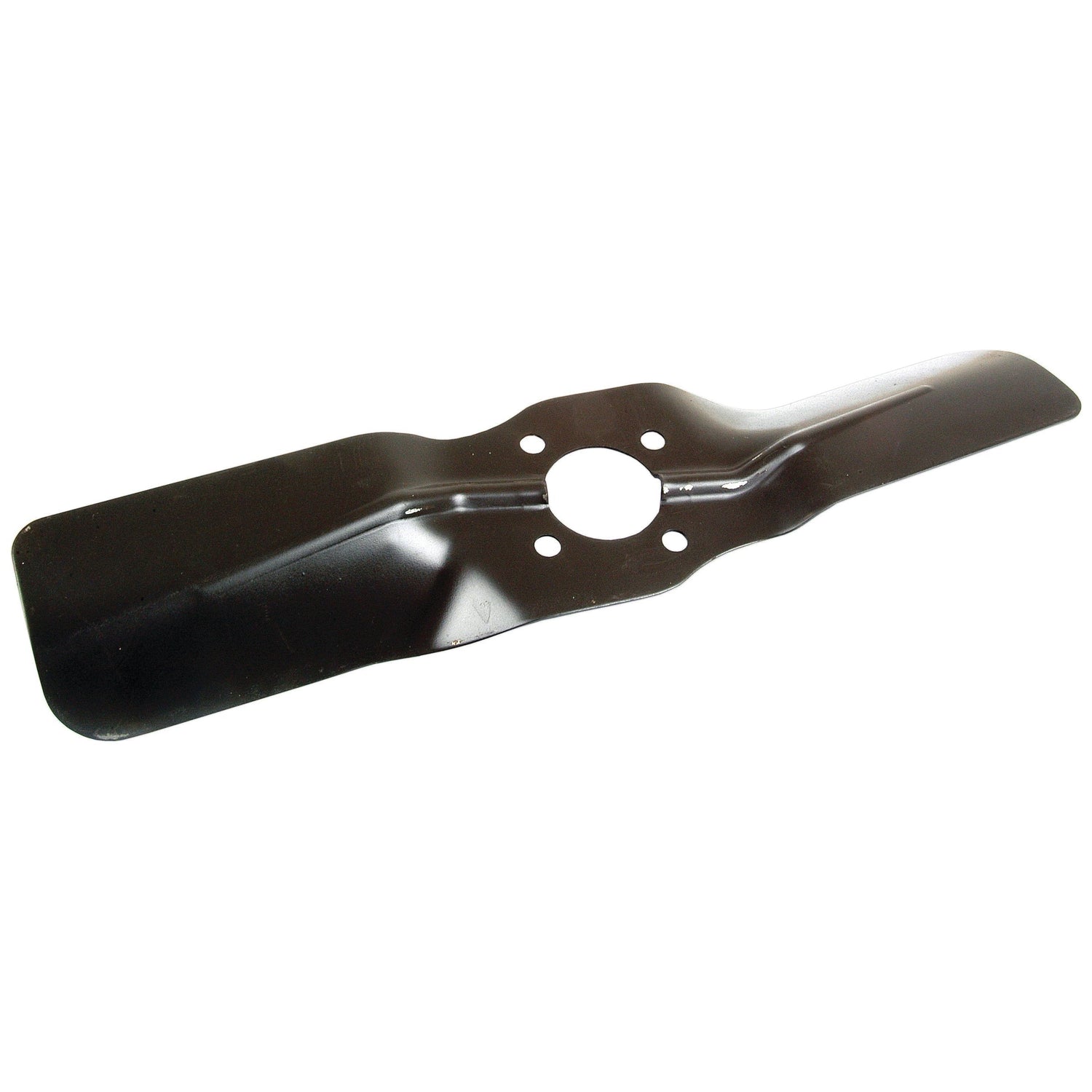 The Fan Blade (Sparex Part No.S.40006) from Sparex is a metal blade featuring a central hole and four smaller surrounding holes, with two sharp, straight edges that evoke the high quality of Massey Ferguson parts.