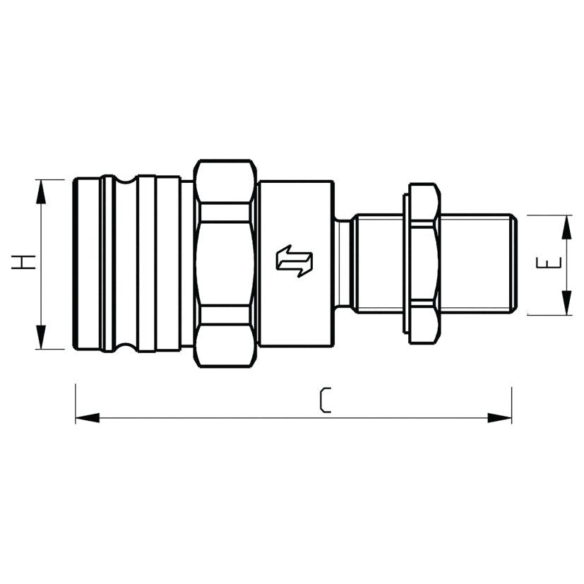 Faster Hydraulic Trailer Brake Coupling Male M22 x 1.50 Metric Male Bulkhead
 - S.112795 - Farming Parts
