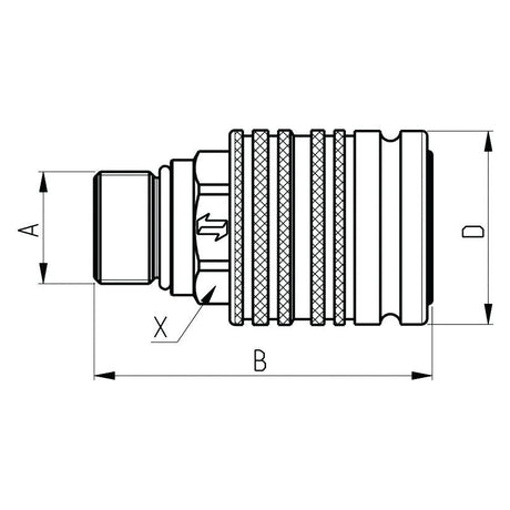 Faster Faster Quick Release Hydraulic Coupling Female 1/2" Body x M20 x 1.50 Metric Male Thread - S.112663 - Farming Parts