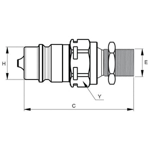 Faster Faster Quick Release Hydraulic Coupling Male 1/2" Body x M22 x 1.50 Metric Male Bulkhead - S.112661 - Farming Parts