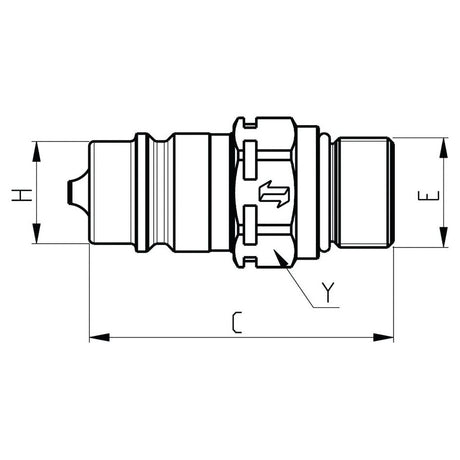 Faster Faster Quick Release Hydraulic Coupling Male 1/2" Body x M22 x 1.50 Metric Male Thread - S.112654 - Farming Parts