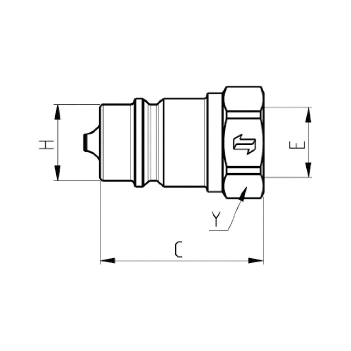 Faster Faster Quick Release Hydraulic Coupling Male 3/8" Body x 3/8" BSP Female Thread - S.112744 - Farming Parts