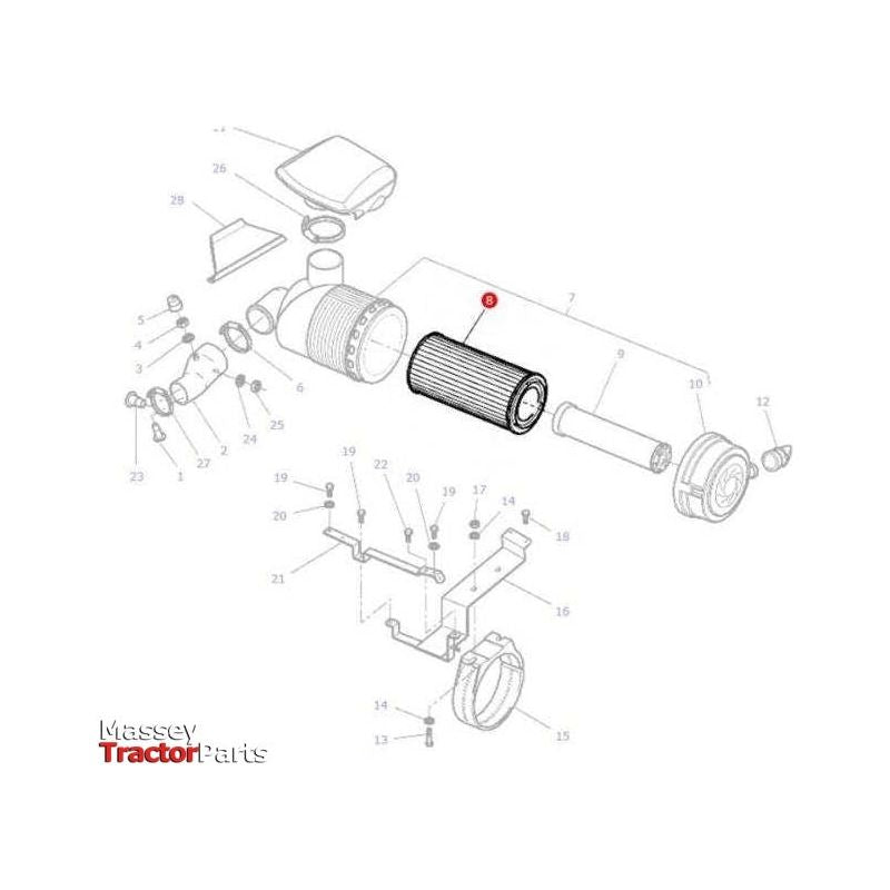 Massey Ferguson Filter Air Outer - 4271467M1 | OEM | Massey Ferguson parts | Engine Air-Massey Ferguson-Engine & Filters,Engine Air,Farming Parts,Filters,Tractor Parts