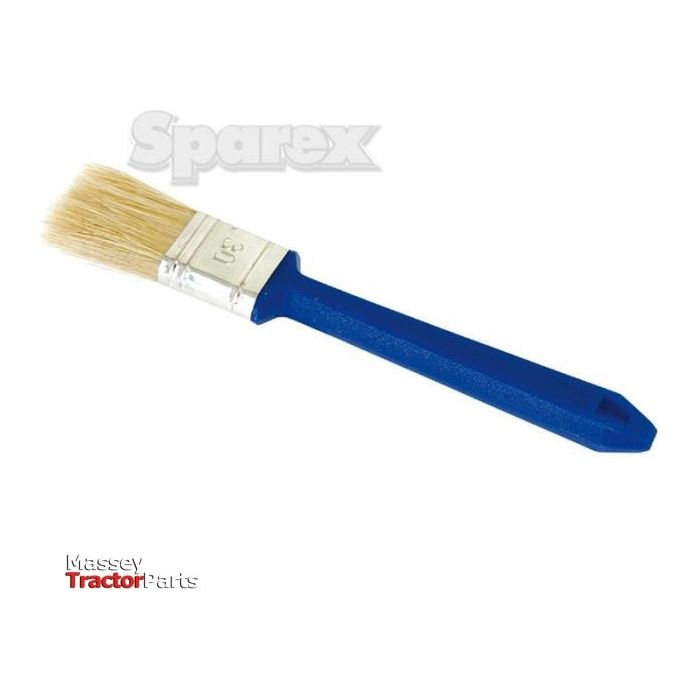 A 30mm Flat Paintbrush - Economy with natural bristles and a blue handle, featuring the Sparex brand. The Sparex and Massey Tractor Parts logos are visible in the background, highlighting its cost-effective design.