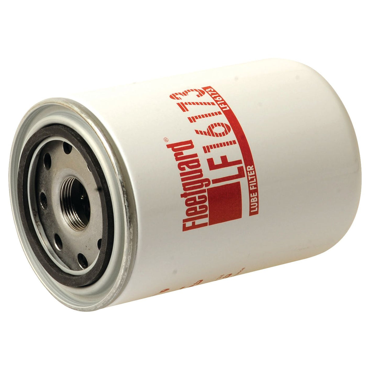 A cylindrical Sparex LF16173 oil filter with a metallic bottom and threaded hole, labeled as Sparex Part No. S.43965.
