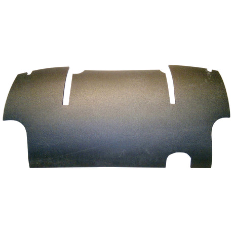 A large, flat, and irregularly shaped black piece of material with various cutouts and notches, perfect as the Floor Matting Underlay (Sparex Part No. S.101590) by Sparex for use with Case IH vehicles.