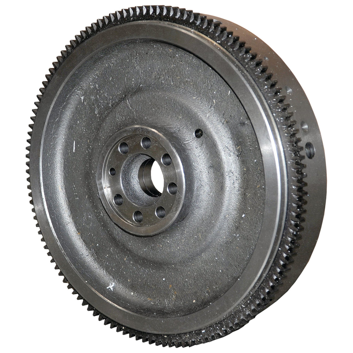 The Flywheel Assembly 11''/127T (Sparex Part No.S.68188) by Sparex is a circular metal component with gear teeth around the outer edge and multiple holes in the center, designed for use with International Harvester models.