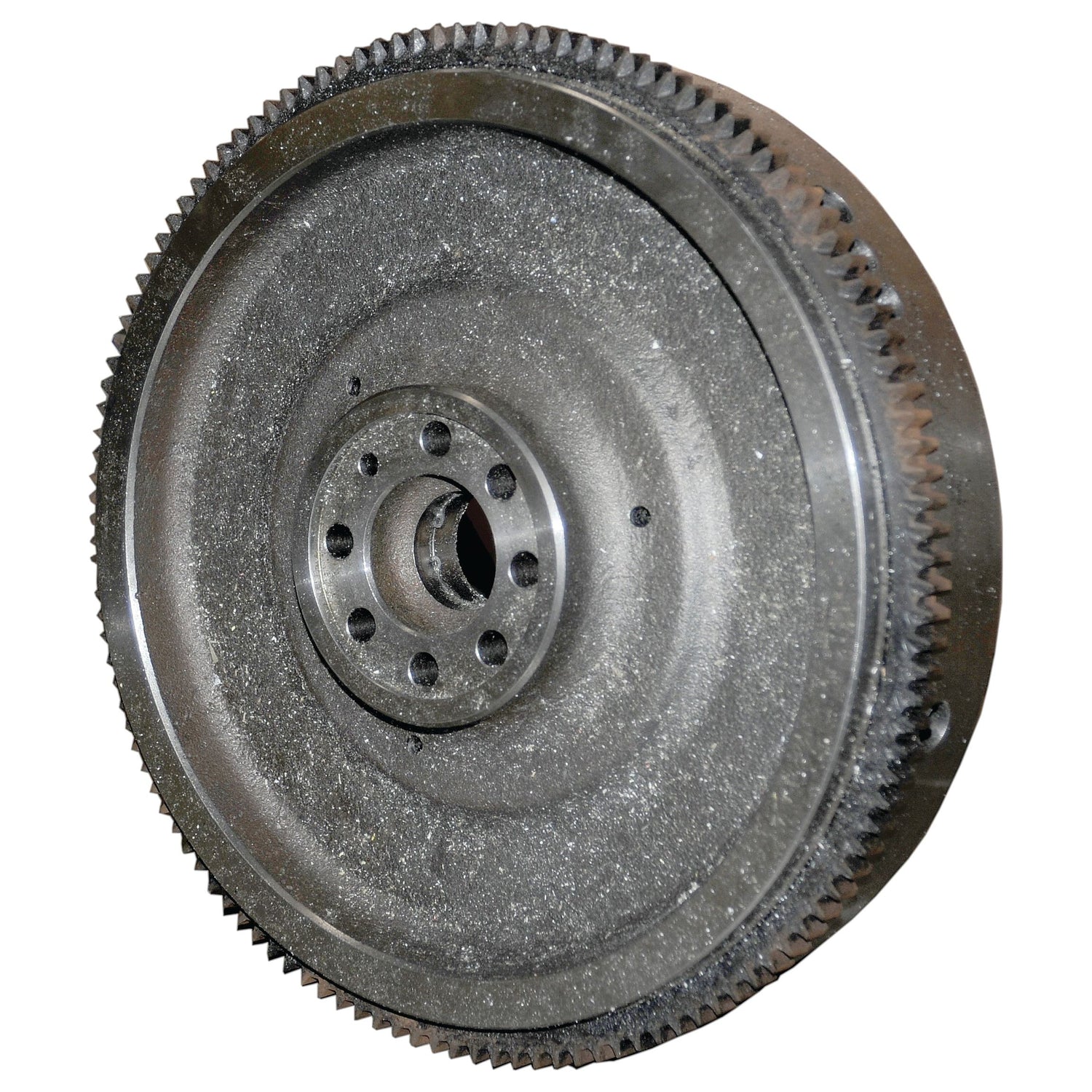 Introducing the Sparex Flywheel Assembly 12''/126T (Sparex Part No. S.68187): a finely crafted component featuring 126 precisely toothed edges, a central circular hole, and multiple smaller peripheral holes, perfect for Case IH applications.