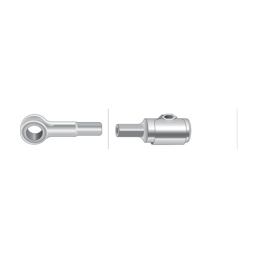 Illustration of the Sparex Foot Throttle Cable (Part No. S.58769) shown from two different angles. One view highlights a cylindrical extension with a ring, while the other shows a cylindrical body with a smaller protruding tube. Length: 1066mm; Outer cable length: 932mm.