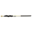 The Sparex Foot Throttle Cable (Part No. S.42474) is a black and silver automotive control cable measuring 1098mm in length, with an outer cable length of 937mm. It features a rubber boot and an eyelet connector on one end, specifically designed for use as a foot throttle cable on Massey Ferguson tractors.