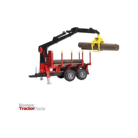 Forestry Trailer, Loading Crane, 4 Trunks & Grab - 022525-Bruder-Childrens Toys,Merchandise,Model Tractor,Not On Sale