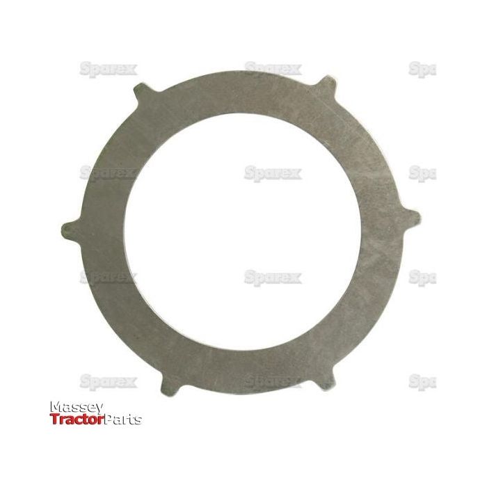 A circular metal part with six notches around its edge. Text in the image reads "Friction Plate - Sparex Part No.S.40791 - Sparex.