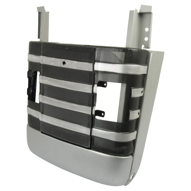 A Sparex Front Grille Assembly (Part No. S.43662) in silver and black, featuring horizontal bars and mounting brackets, ideal for Massey Ferguson 135 tractors.
