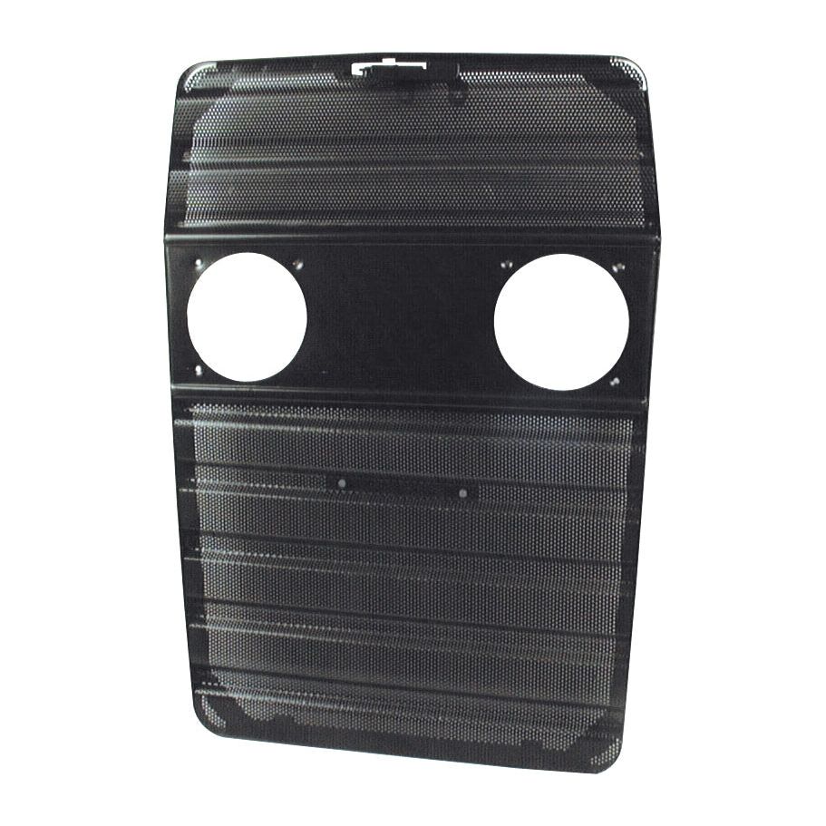 A black metal panel with two large circular cutouts, a textured surface, and a hint of Sparex design, the "Front Grille" (Sparex Part No. S.41442).