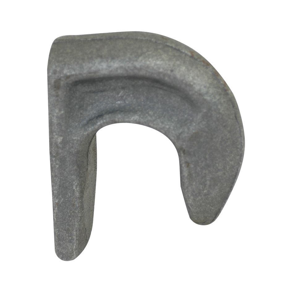 The Sparex Front Loader Bracket - Weld on Hook (Part No. S.33090) is a metal hook-shaped object with a flat base, potentially utilized as a bracket or clamp in mechanical or construction settings. This piece features a length of 105mm and can accommodate a bore Ø of 40mm.