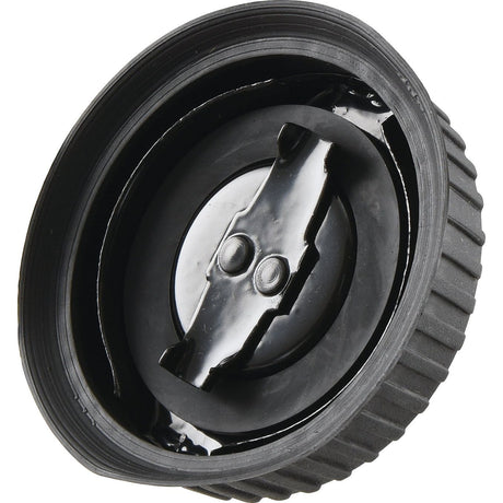 A top-down view showcases the Fuel Cap - S.62149 by Sparex, highlighting its black plastic construction and bayonet internal mechanism.