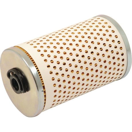 The Sparex Fuel Filter - Element - FF147 (Sparex Part No.S.76322) is a cylindrical filter cartridge, featuring a perforated white casing and sturdy metal end caps.