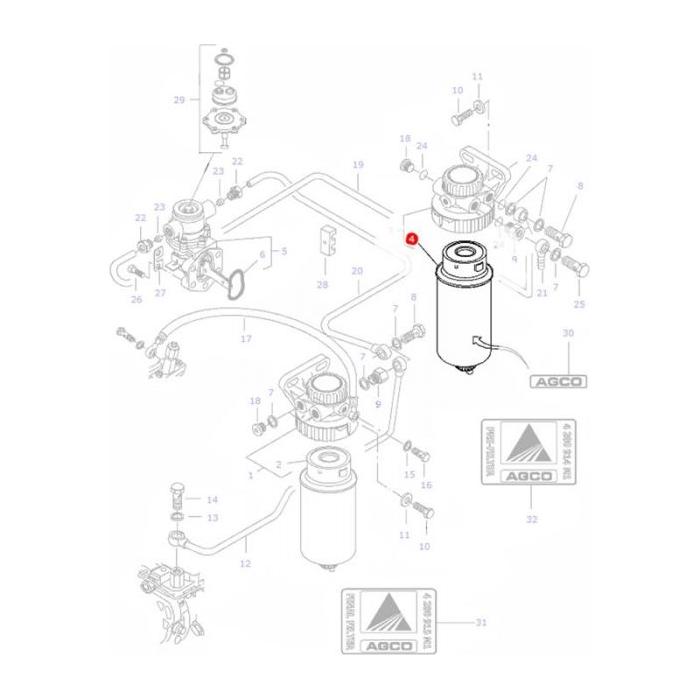 Fuel Filter - V836862600 - Massey Tractor Parts