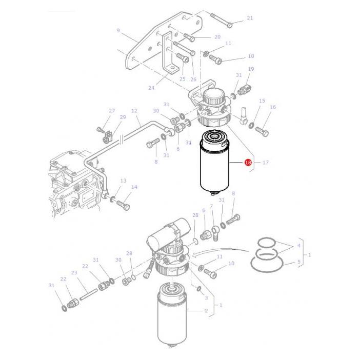 Fuel Filter - V836862602 - Massey Tractor Parts