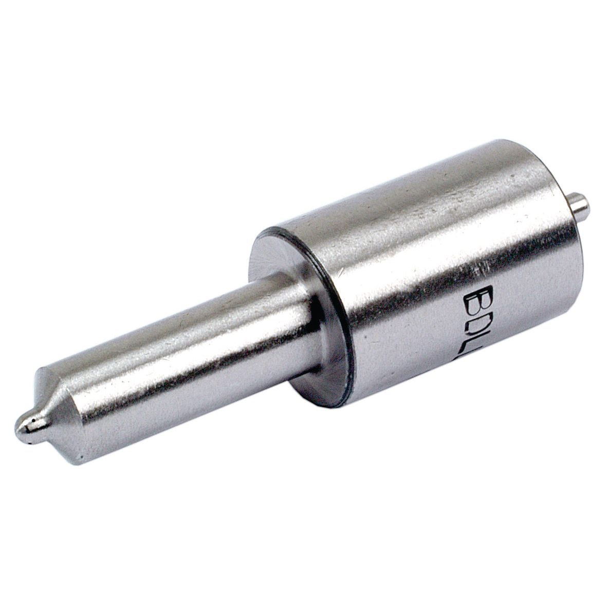 The Fuel Injector Nozzle, Sparex Part No. S.22370, is a cylindrical metal component with a narrow tip on one end and a wider base on the other, commonly used in fuel injection systems for Case IH and Ford New Holland machinery.