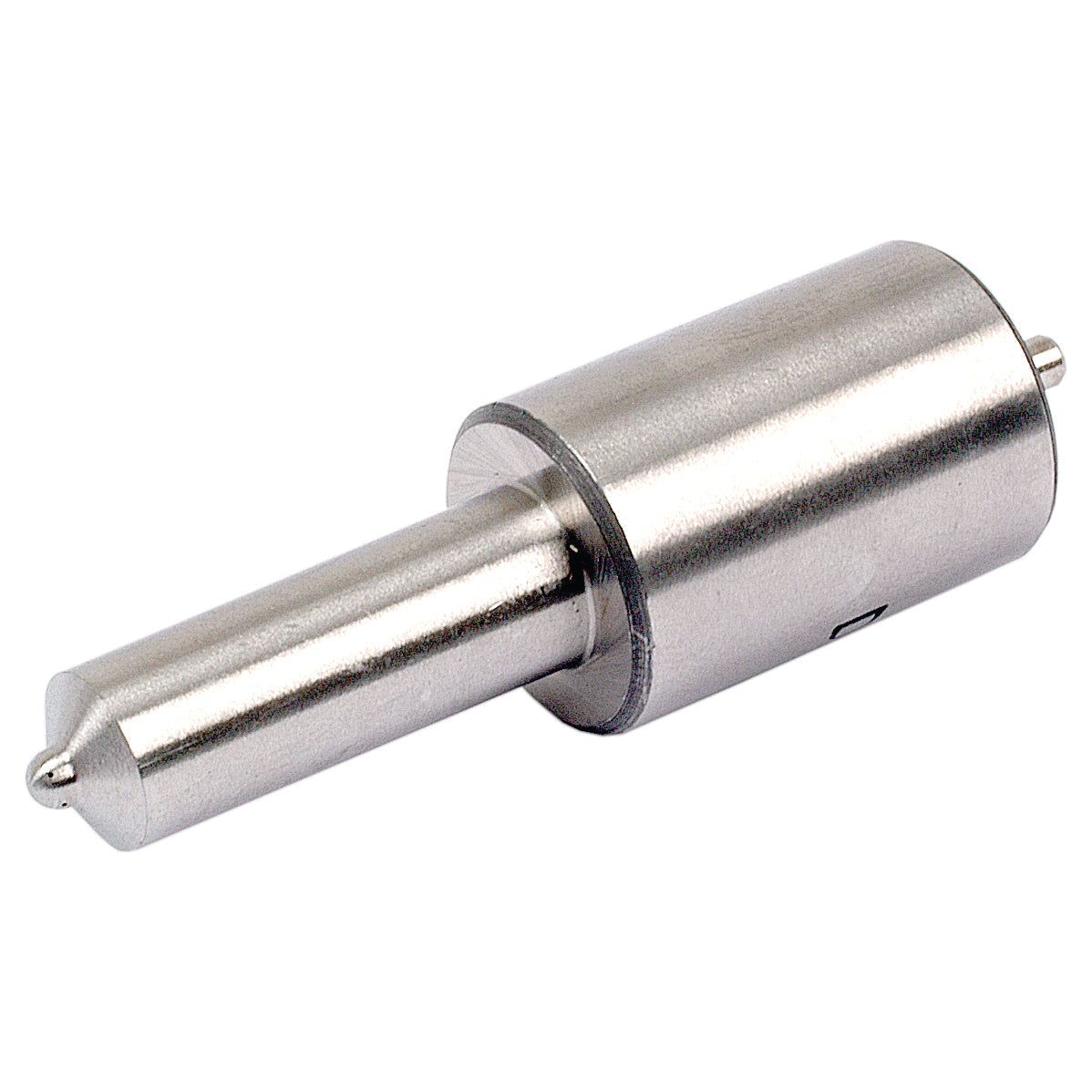 The Sparex Fuel Injector Nozzle | Part No. S.43613 is a silver metal injector nozzle featuring a cylindrical body and tapered tip, designed for precision applications and compatible with Massey Ferguson, Valmet & Valtra machinery.