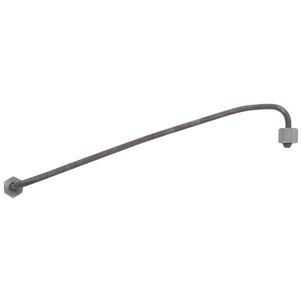 The Sparex Fuel Injector Pipe (Part No. S.41511) is a curved metal pipe with threaded fittings at both ends, compatible with Perkins and Massey Ferguson machinery, displayed on a white background.