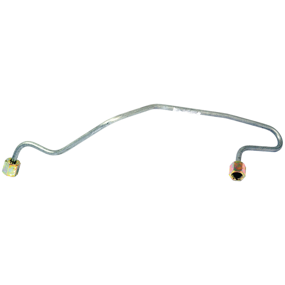 A Fuel Injector Pipe (Sparex Part No. S.73635) with two threaded brass fittings on both ends, slightly bent in the middle.