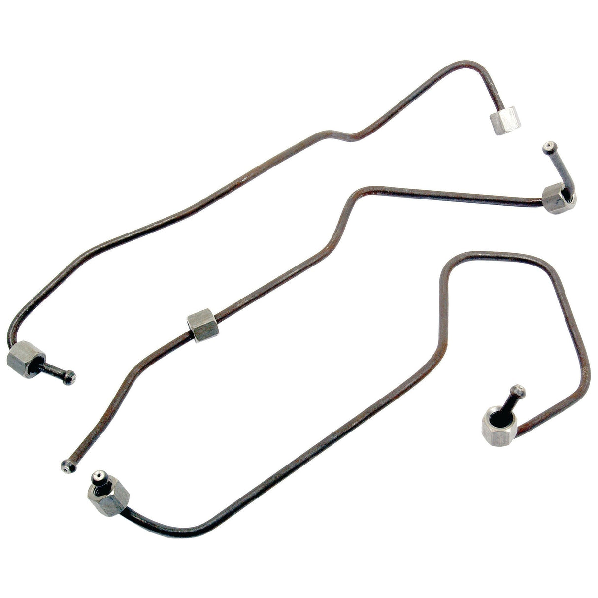 Three metal fuel injection lines with hexagonal nuts and angled sections, part of the Sparex Fuel Injector Pipe Set (Sparex Part No. S.66019), are arranged against a white background.